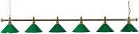 BRASS LAMP WITH 6 GREEN SHADES